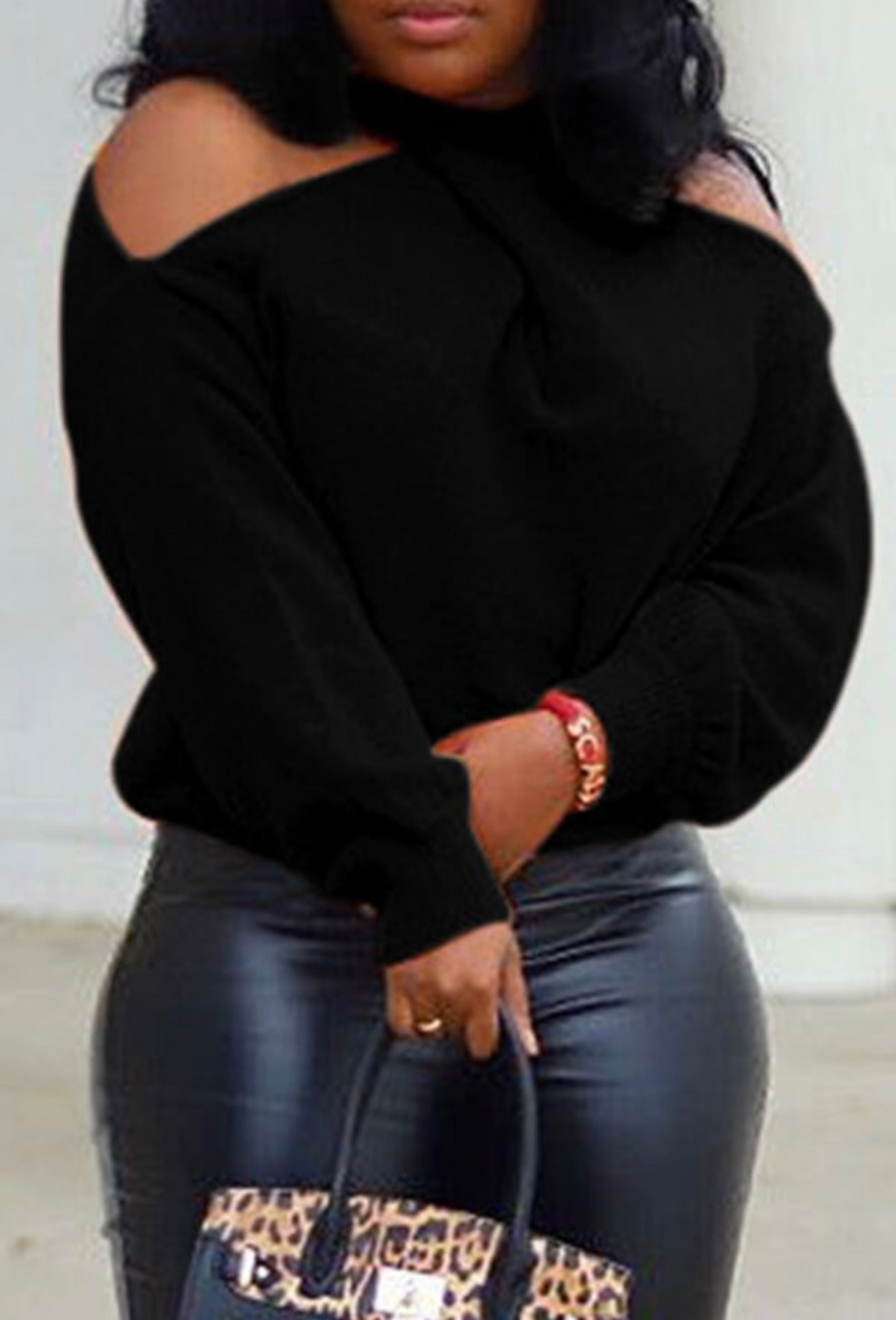Twisted Neck Black Sweater