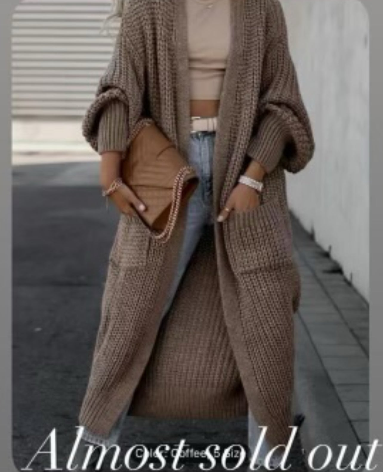 Open Front Brown Cardigan