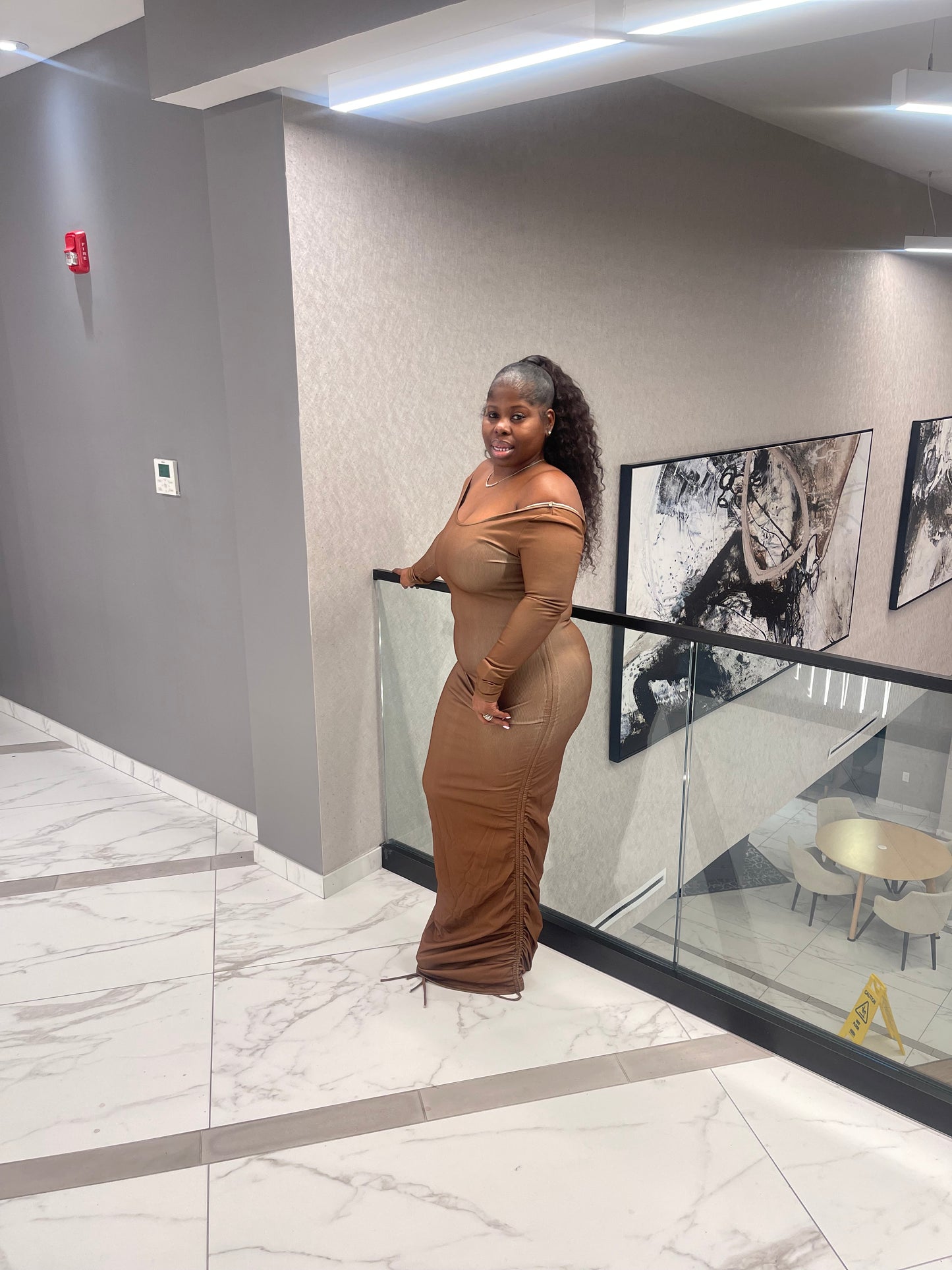 Off/On the Shoulder Maxi Dress